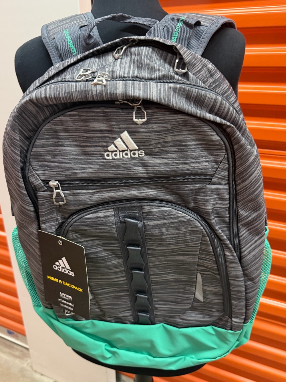 NWT Adidas Prime IV Men's Looped Bags Onix /Hi Res Green Backpack